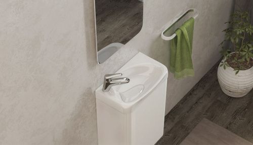 Раковина из искусственного камня Velvex BIO rkBIO.40-81 40х20 встраиваемая цвет белый 1 отверстие под смеситель - фото 4