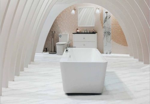 SPC ламинат Dew Мрамор Вайт М 6089-1 Т070551 толщина 0,4 см 43 класс 610х305 - фото 2