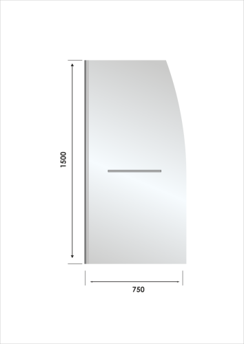 Душевая шторка на ванну Taliente TA-7515CP 75х150 стекло прозрачное профиль хром ориентация универсальная - фото 3