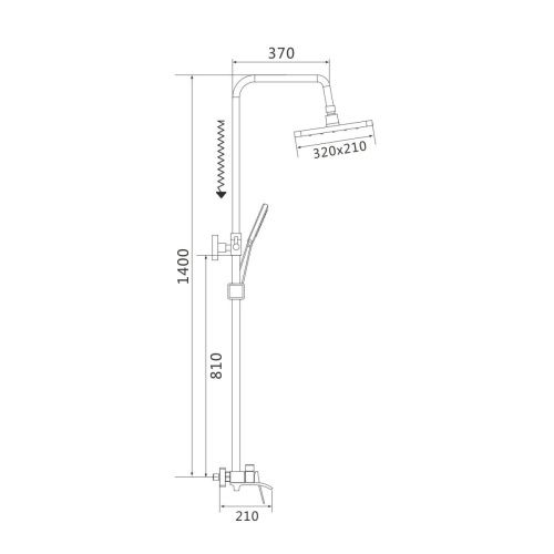 Душевая стойка Shevanik S4036G настенная цвет золото - фото 3