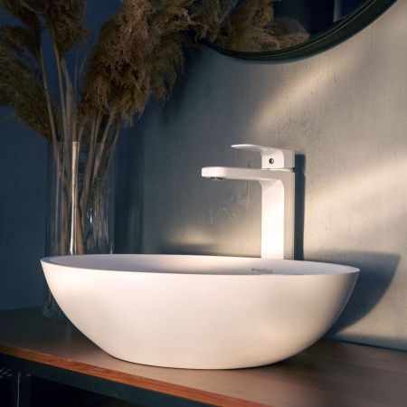 Раковина из искусственного камня MonteBianco Conca 480 12093 50х30 накладная цвет белый без отверстий под смеситель