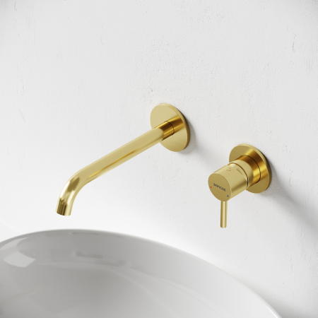 Смеситель для раковины Sancos Etna SC9004BG встраиваемый в стену золото