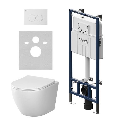 Комплект унитаз с инсталляцией с клавишей смыва Am.Pm Like IS100101.801900 - фото 2