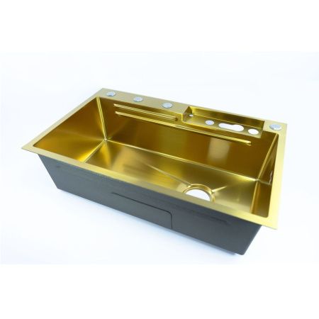 Кухонная мойка Fmark FSC002C 75х45 цвет золото поверхность матовая