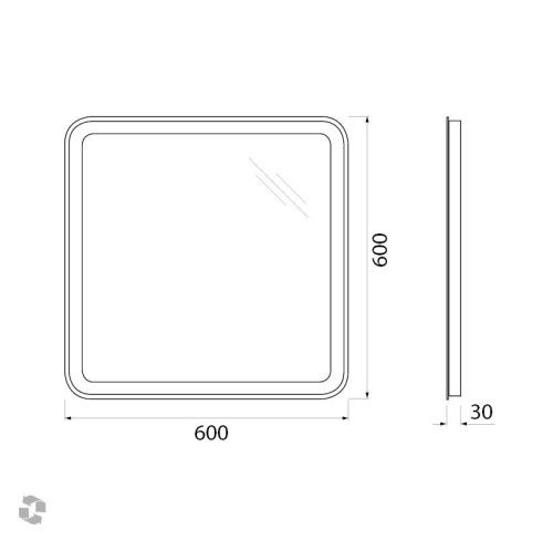 Зеркало с подсветкой BelBagno Marino SPC-MAR-600-600-LED-BTN 60х60 подвесное - фото 5