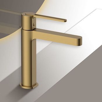 Смеситель Vincea Rondo VBF-1R1BG на раковину золото