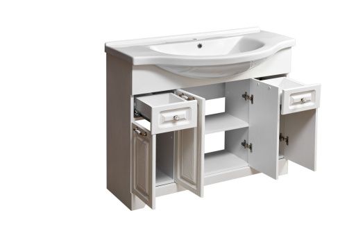 Тумба под раковину Stella Polar Кармела ольха SP-00000176 100х30 напольная цвет белый - фото 4