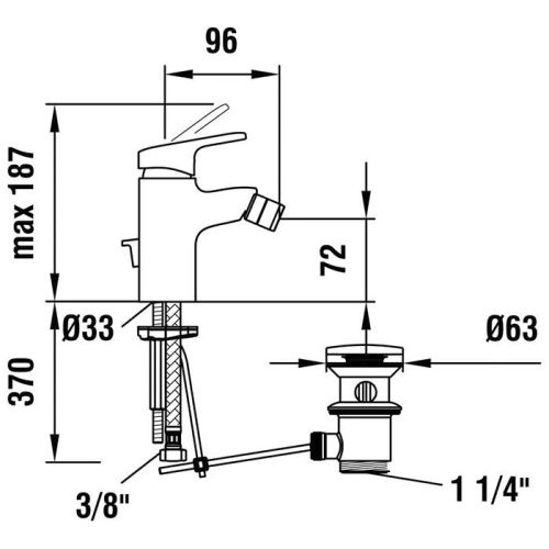 Смеситель Laufen Citypro HF500910100000 на биде хром - фото 2