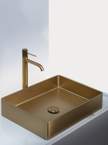 Раковина из нержавеющей стали AltroBagno Astro AltroBagnoAstro001017OrSp 50х40 накладная цвет золото - фото 3