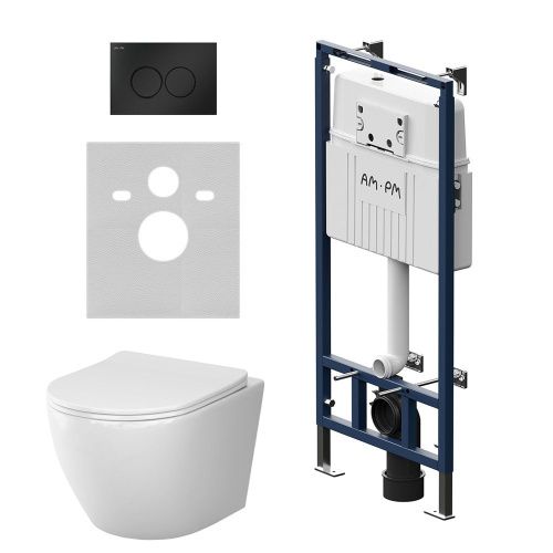 Комплект унитаз с инсталляцией с клавишей смыва Am.Pm Like IS100138.801900 - фото 2