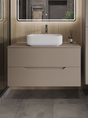 Тумба с раковиной Orange Line Li-100TuLMDF+B05-500W 100х50 - фото 3