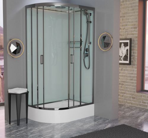 Душевая кабина Frank 181009 120х80 асимметричная с крышей ориентация правая - фото 2