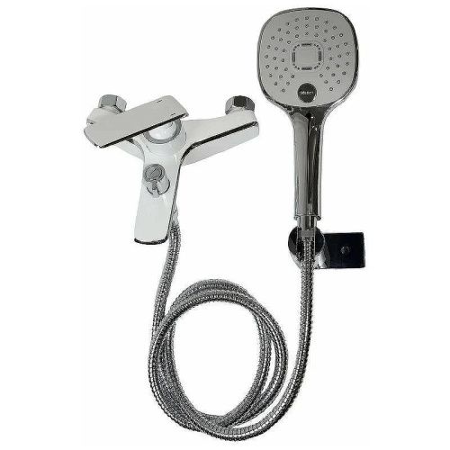 Смеситель для ванны и душа Haiba HB548-8 HB60548-8 настенный белый/хром - фото 2