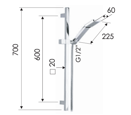 Душевой гарнитур Remer  317S317SQ настенный хром - фото 2