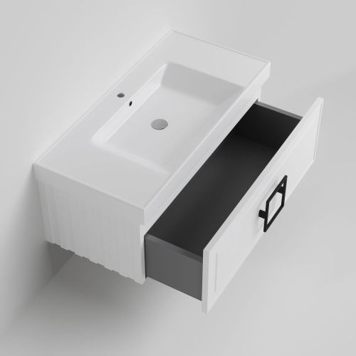 Тумба с раковиной La Fenice CUBO NFNC-01-CUB-B-100-3-100 100х50 подвесная цвет белый - фото 2