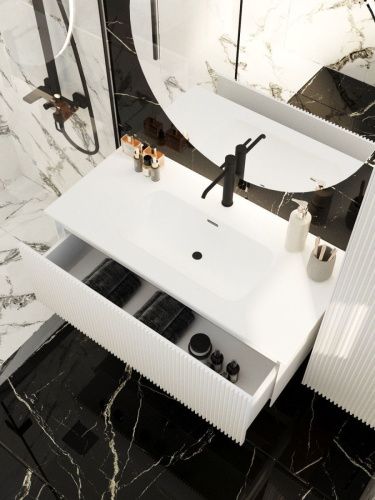 Тумба под раковину La Fenice Terra FNC-01-TER-B-100 100х50 подвесная цвет белый - фото 5