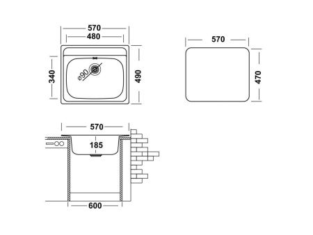 Кухонная мойка Ukinox Гранд GRL570.490 -GT8K 0C 50х55 цвет нержавеющая сталь поверхность полированная