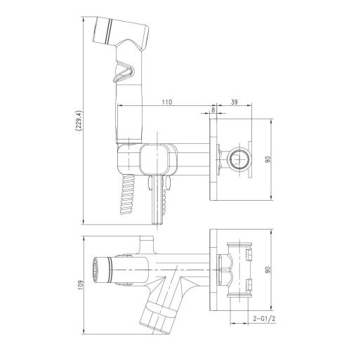 Гигиенический душ со смесителем LeMark Solo LM7165GM серый - фото 2