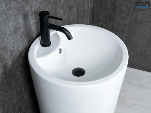 Раковина керамическая Gid Autonomo 81102 50х50 напольная цвет белый 1 отверстие под смеситель - фото 4