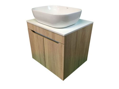 Тумба с раковиной Sintesi STL.W7021_SIN-LVB-APP-403 60х60 подвесная цвет коричневый - фото 2