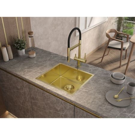Кухонная мойка Grandex Aqua 5040601 50х45 цвет золото поверхность матовая