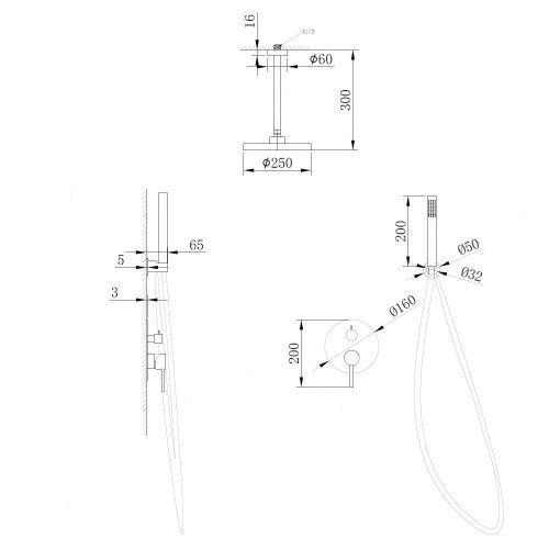 Душевая система Abber AF8821G встраиваемая в стену цвет золото - фото 3