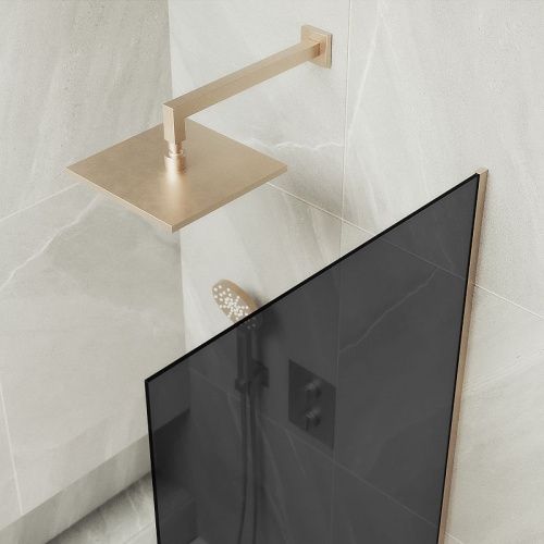 Душевая шторка на ванну Maybah Glass MGV-80-2у 60х140 стекло тонированное профиль бронза ориентация универсальная - фото 4