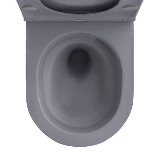 Унитаз подвесной Wellsee Chalice Perfection 182610001 серый с сиденьем микролифт безободковый смыв торнадо - фото 3