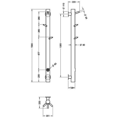 Полотенцесушитель электрический Boheme OAK 724-SGM 20х150 черный - фото 3