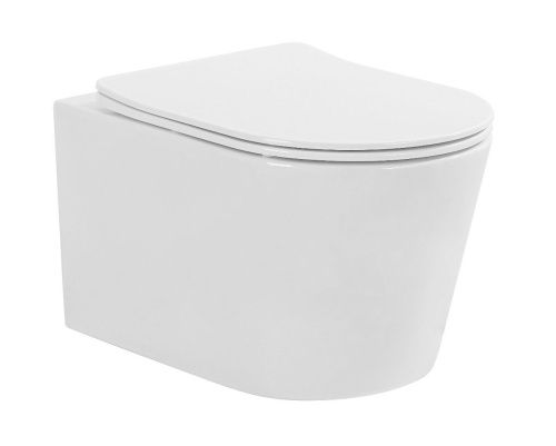 Унитаз подвесной CHARUS TORRE BIANCA EWC700-130W белый с сиденьем микролифт безободковый каскадный смыв