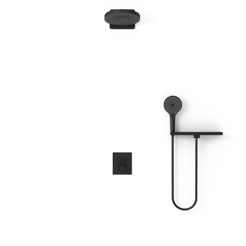 Душевая система Vincea VSFW-3I21T1RMB встраиваемая в стену цвет черный с термостатом - фото 2