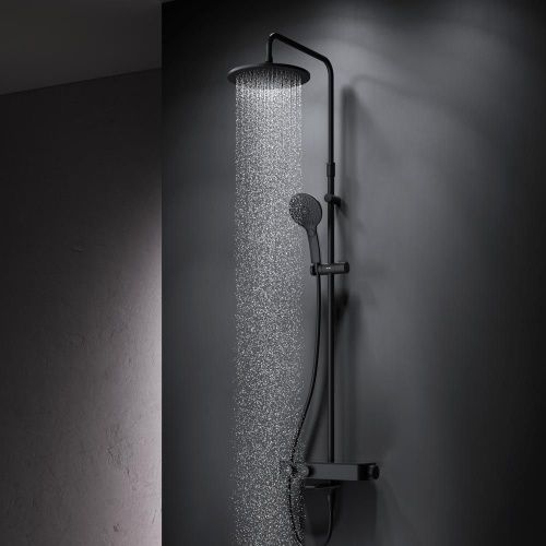 Душевая стойка Am.Pm Inspire V2.0 F0750A522 настенная цвет черный с термостатом - фото 3