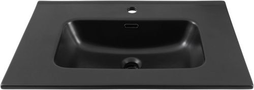 Раковина керамическая Aquanet Flat 00329254 70х50 полувстраиваемая цвет черный 1 отверстие под смеситель - фото 4