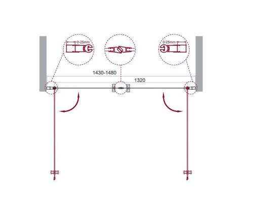 Душевая дверь BelBagno ETNA ETNA-B-2-150-C-Cr 150х195 стекло прозрачное профиль хром - фото 2