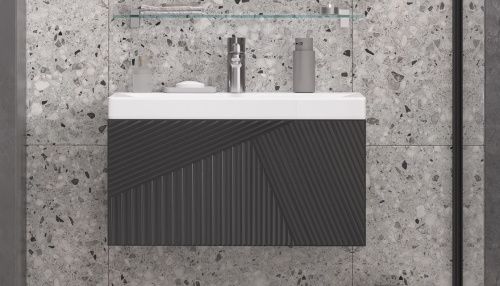 Тумба под раковину Velvex EDGE tp.EDG.9696.70.1Y графит 70х40 подвесная цвет серый - фото 2