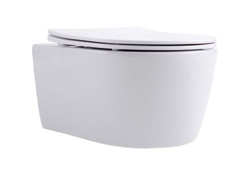 Унитаз подвесной Aquatek ЕВРОПА AQ1106L-00 белый с сиденьем микролифт безободковый каскадный смыв - фото 2