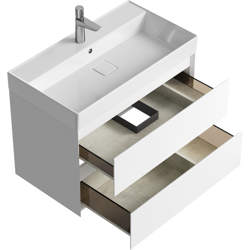 Тумба под раковину Aqwella Y GE01082WM 80х50 подвесная цвет белый - фото 2