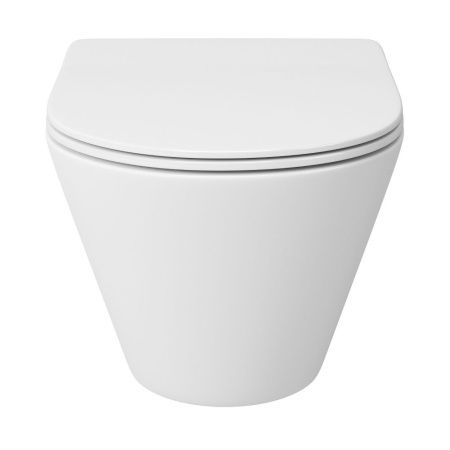 Унитаз подвесной Sintesi SIN-TS-SLR-182 белый безободковый с сиденьем микролифт душевой смыв
