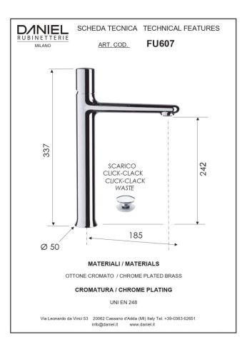 Смеситель для раковины Daniel Fusion FU607-RL на столешницу медь - фото 2