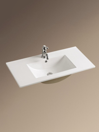 Раковина из сантехнического фаянса WeltWasser WW SK 10000003903 90х50 подвесная цвет белый 1 отверстие под смеситель - фото 2