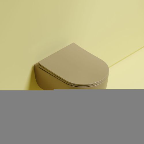 Унитаз подвесной Ceramica Nova MODENA CN6063MC коричневый с сиденьем микролифт безободковый душевой смыв - фото 3