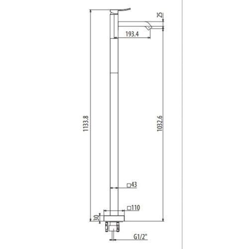 Смеситель Gattoni ELY 8809/88C0 напольный хром - фото 2