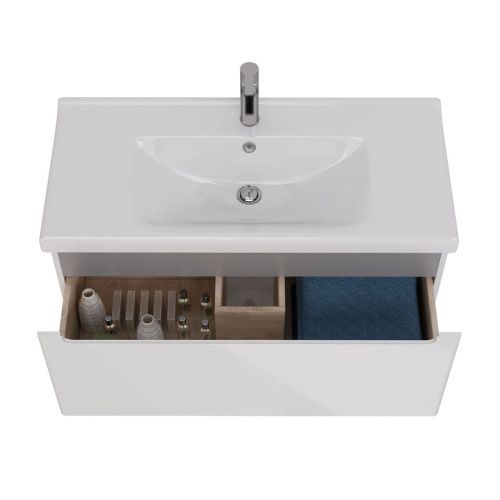 Тумба под раковину LeMark Buno mini LM05BM100T 100х40 подвесная цвет белый - фото 3