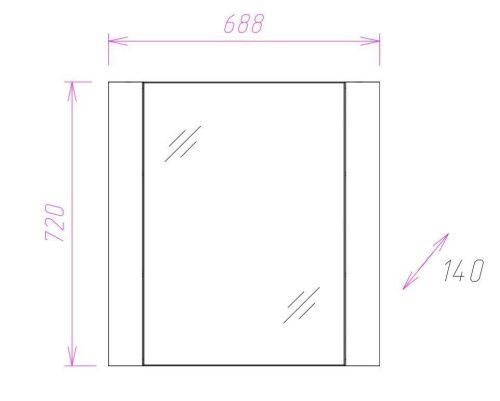 Зеркало-шкаф Onika Стоун 207033 70х70 подвесной цвет серый - фото 3