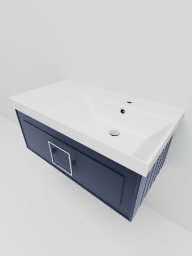 Тумба с раковиной La Fenice CUBO NFNC-01-CUB-BG-90-1-90R 90х50 подвесная цвет синий - фото 3