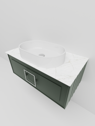 Тумба со столешницей La Fenice CUBO NFNC-01-CUB-G-80-3-GG 80х50 подвесная цвет синий/серый - фото 3