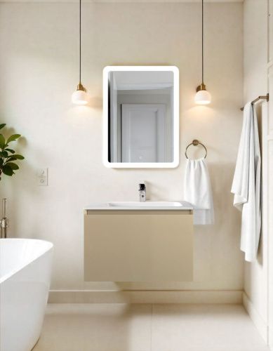 Тумба под раковину Art&Max Latina AM-Latina-600-1C-SO-BGM 60х50 подвесная цвет бежевый - фото 3