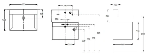 Тумба под раковину Kerama Marazzi TECNOLOGICA LOG.M.65\WHT 70х50 подвесная цвет белый - фото 2