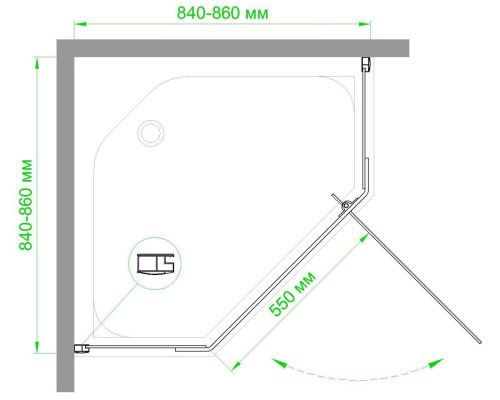 Душевой уголок Royal Bath TR RB85TR-T 85х85 стекло прозрачное профиль белый без поддона - фото 3