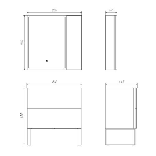 Тумба с раковиной Comforty Бильбао 00-00017176CF 80х50 напольная цвет серый - фото 2